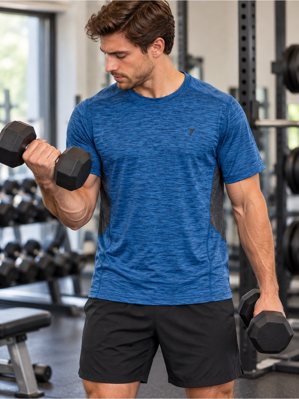 Old Navy Men's Heathered Blue Performance Tee
